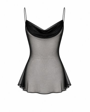 Onyx Silk Chiffon Dress