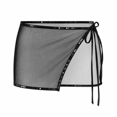 Onyx Sheer Silk Mini Skirt